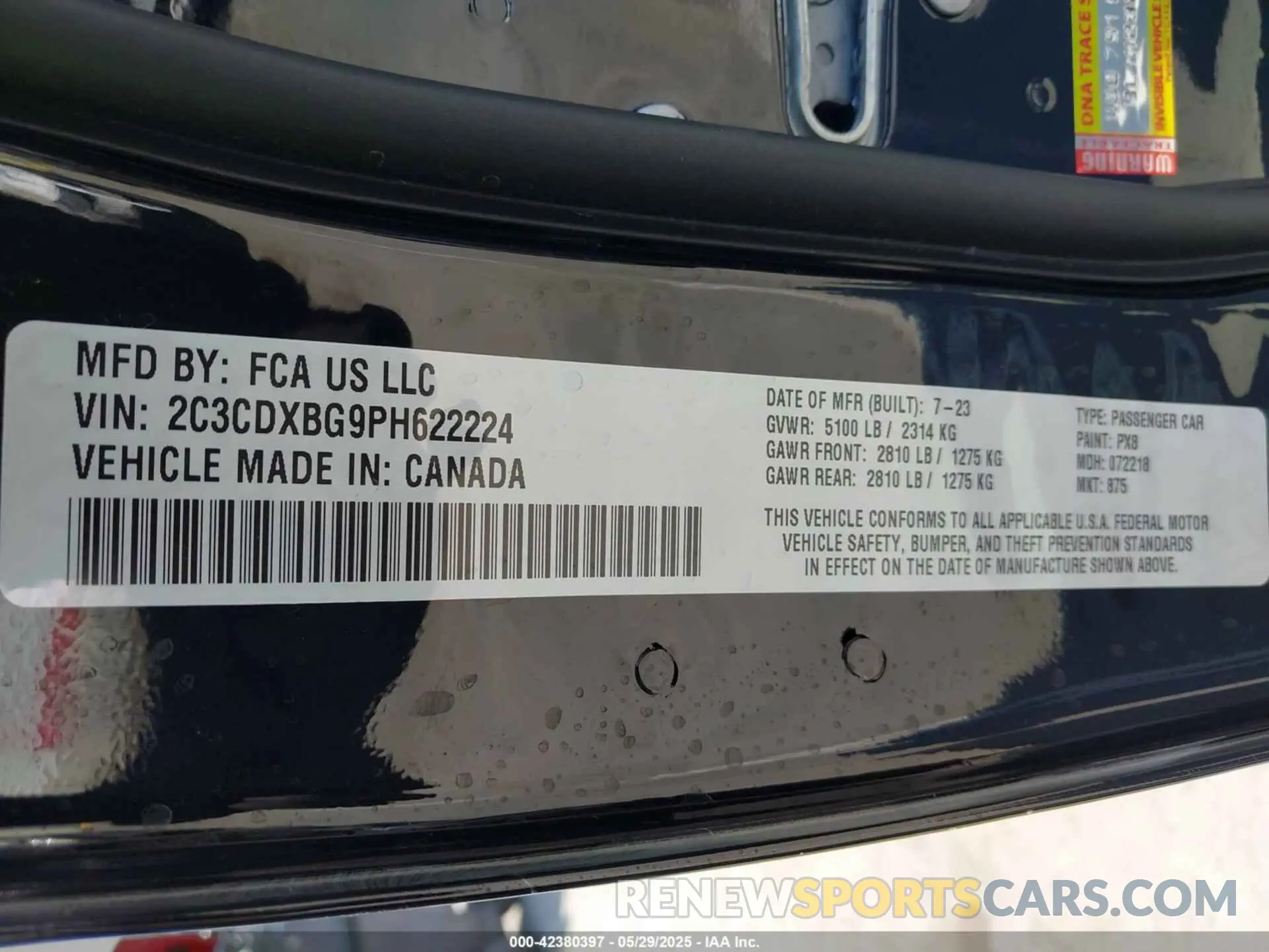 9 Photograph of a damaged car 2C3CDXBG9PH622224 DODGE CHARGER 2023