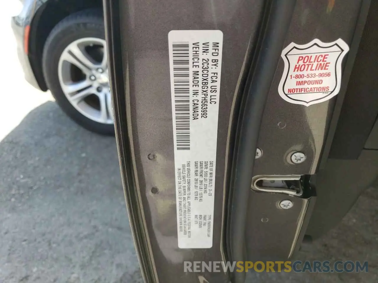 13 Photograph of a damaged car 2C3CDXBGXPH563992 DODGE CHARGER 2023