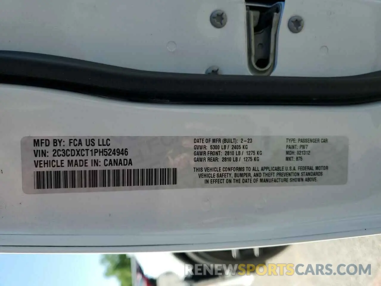 12 Photograph of a damaged car 2C3CDXCT1PH524946 DODGE CHARGER 2023