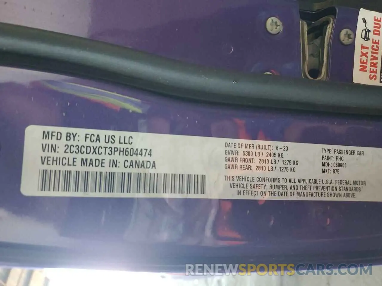 12 Photograph of a damaged car 2C3CDXCT3PH604474 DODGE CHARGER 2023