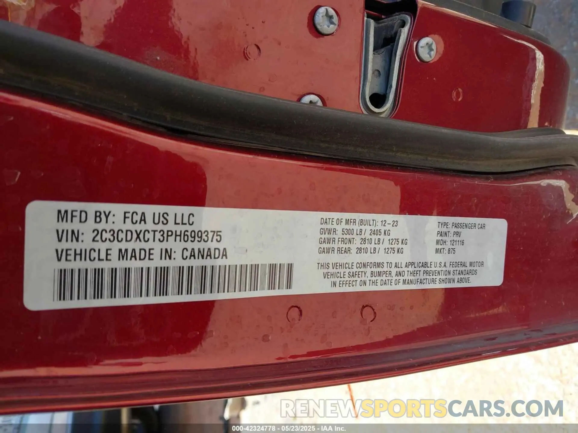 9 Photograph of a damaged car 2C3CDXCT3PH699375 DODGE CHARGER 2023