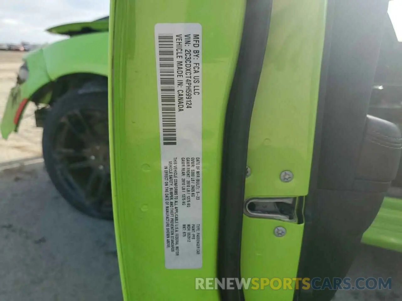 14 Photograph of a damaged car 2C3CDXCT4PH599124 DODGE CHARGER 2023