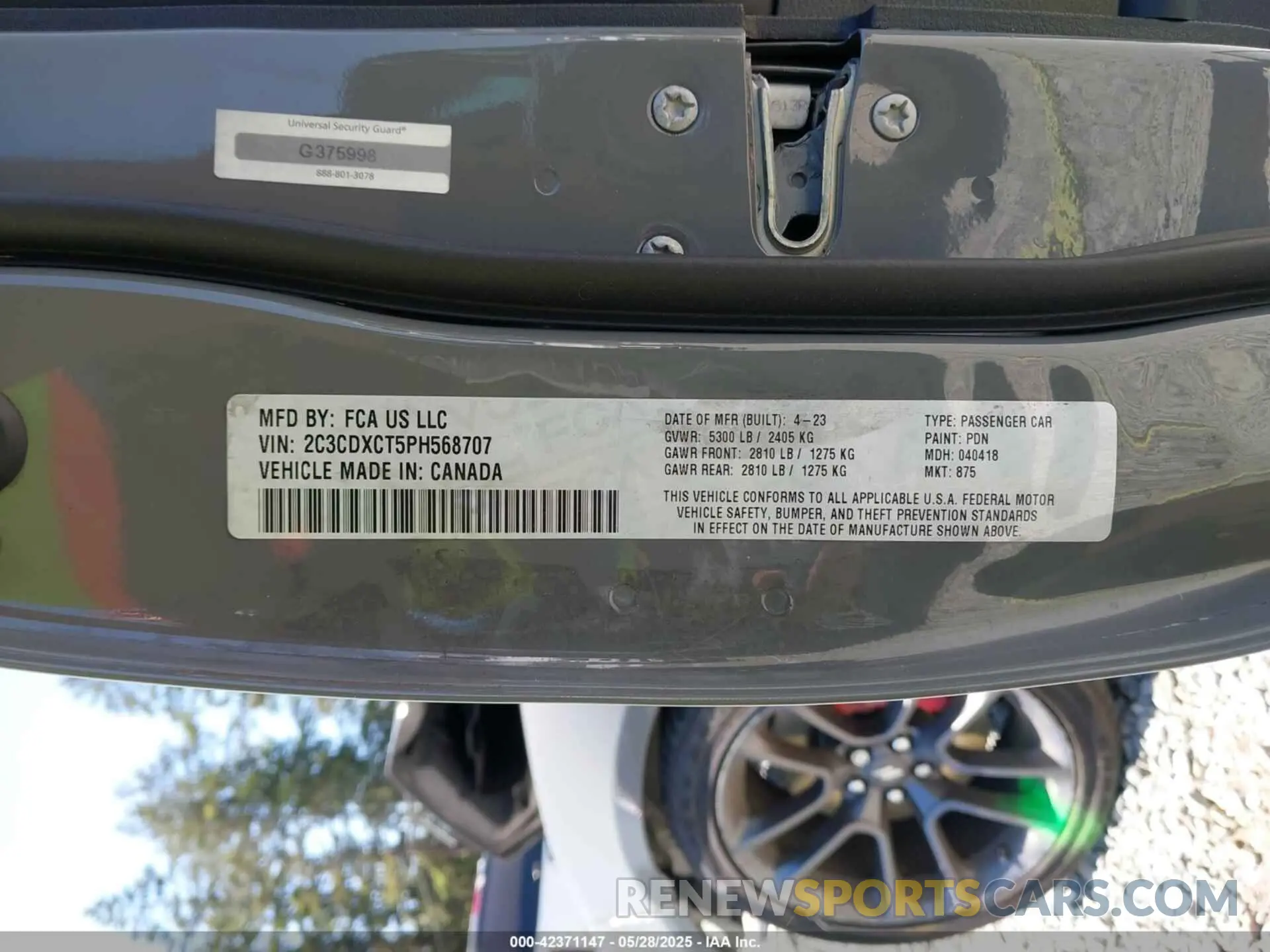9 Photograph of a damaged car 2C3CDXCT5PH568707 DODGE CHARGER 2023