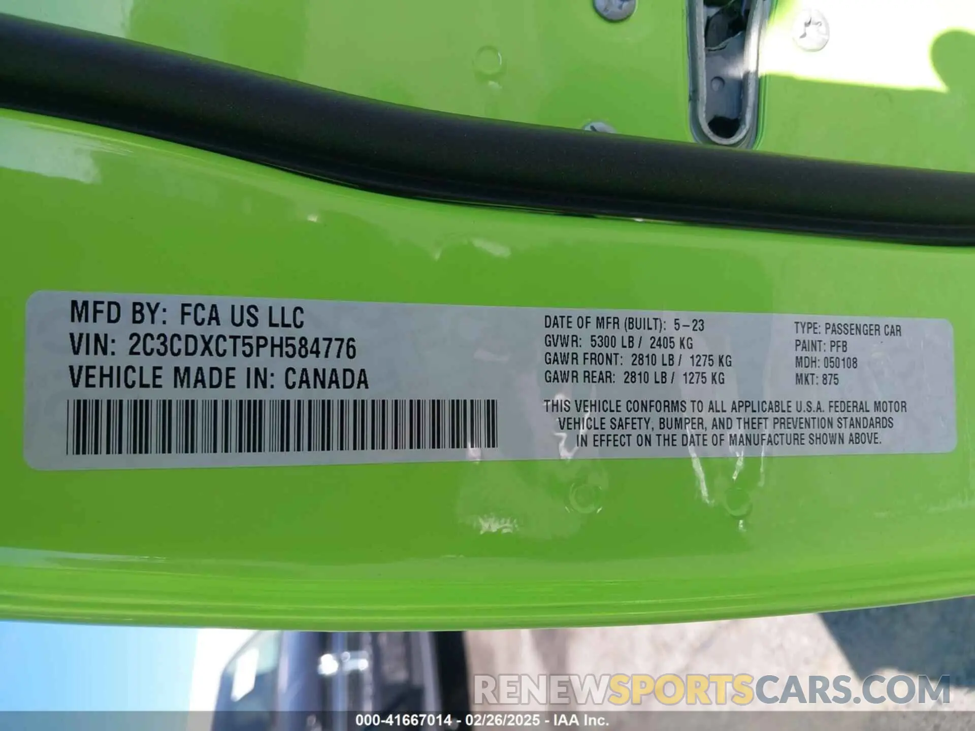 9 Photograph of a damaged car 2C3CDXCT5PH584776 DODGE CHARGER 2023