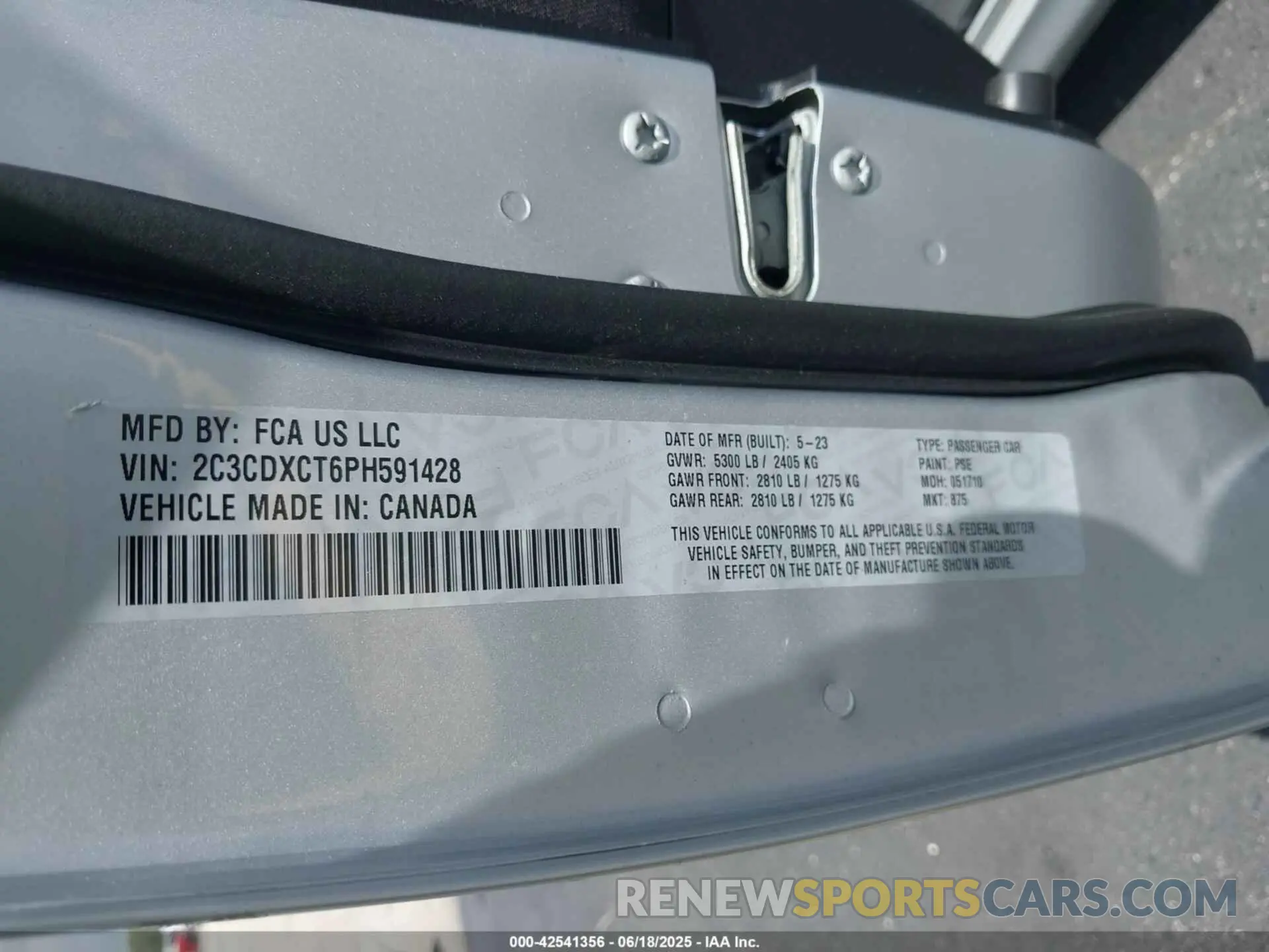 9 Photograph of a damaged car 2C3CDXCT6PH591428 DODGE CHARGER 2023