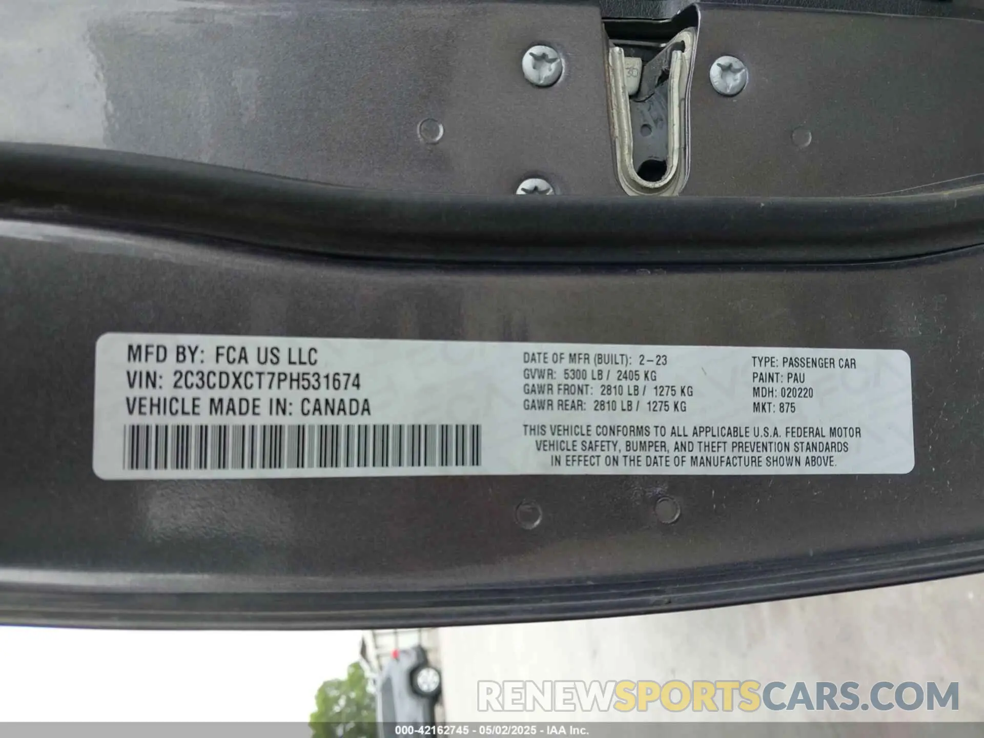 9 Photograph of a damaged car 2C3CDXCT7PH531674 DODGE CHARGER 2023