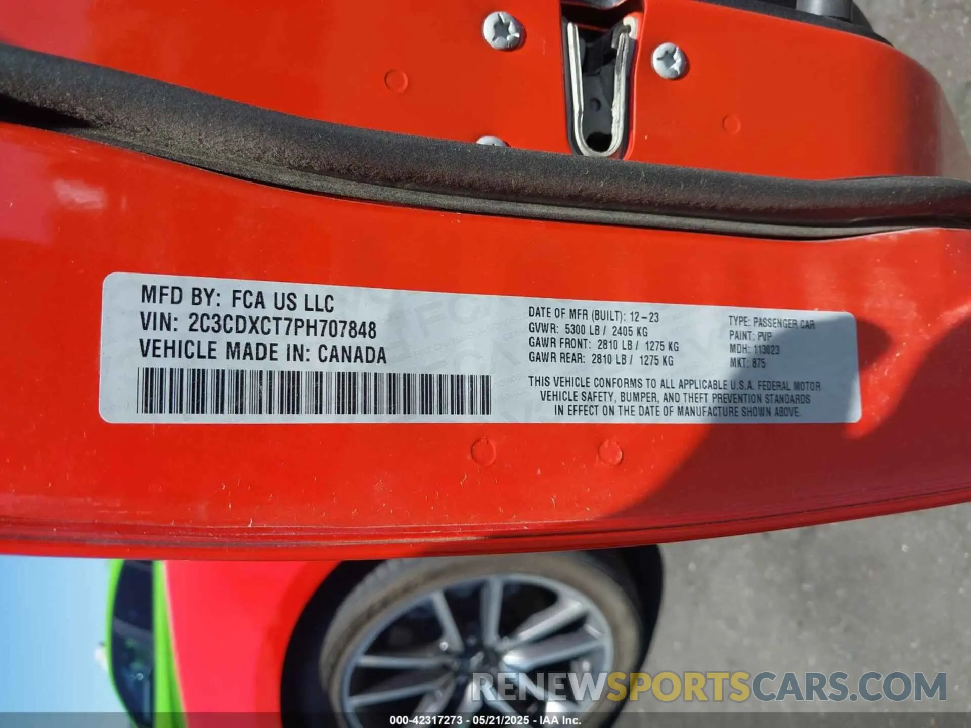 9 Photograph of a damaged car 2C3CDXCT7PH707848 DODGE CHARGER 2023