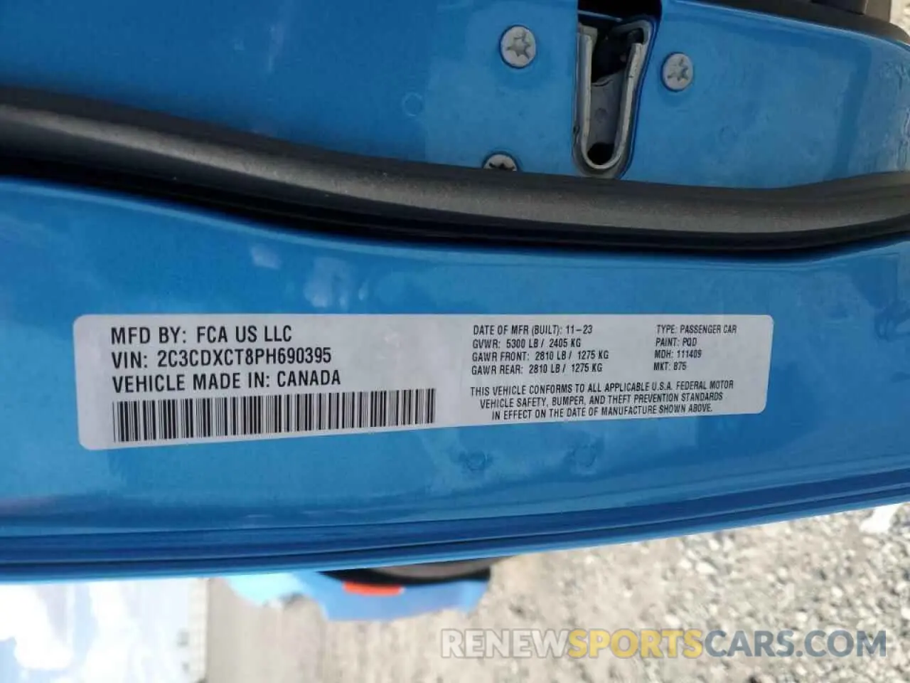 12 Photograph of a damaged car 2C3CDXCT8PH690395 DODGE CHARGER 2023