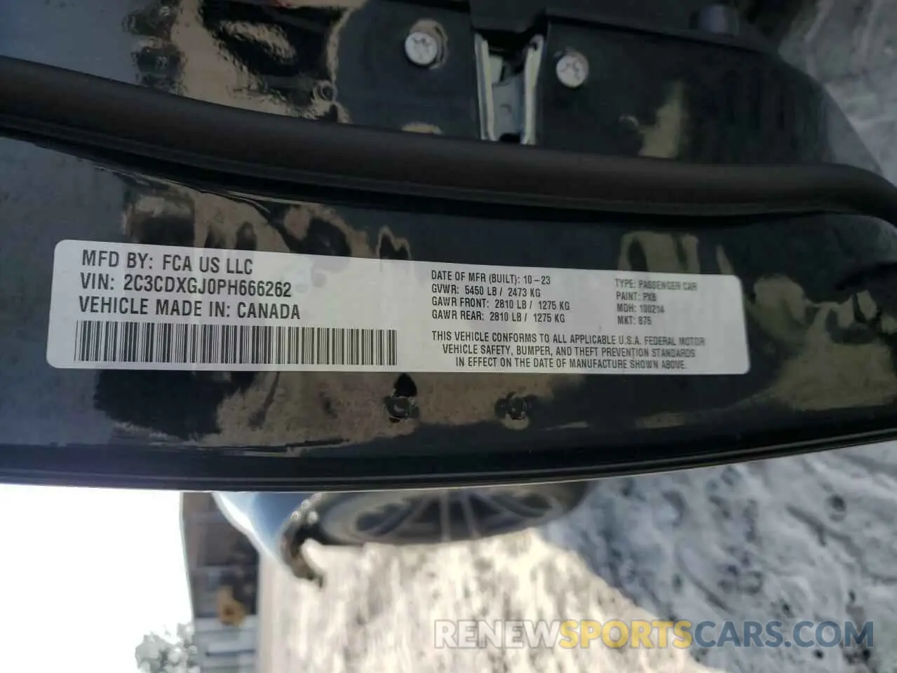 13 Photograph of a damaged car 2C3CDXGJ0PH666262 DODGE CHARGER 2023