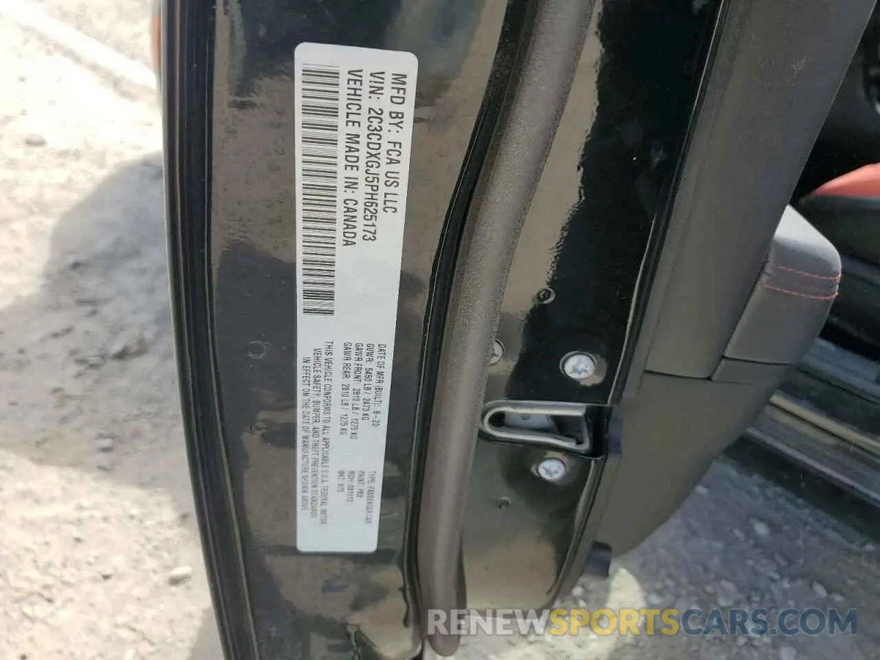 12 Photograph of a damaged car 2C3CDXGJ5PH625173 DODGE CHARGER 2023