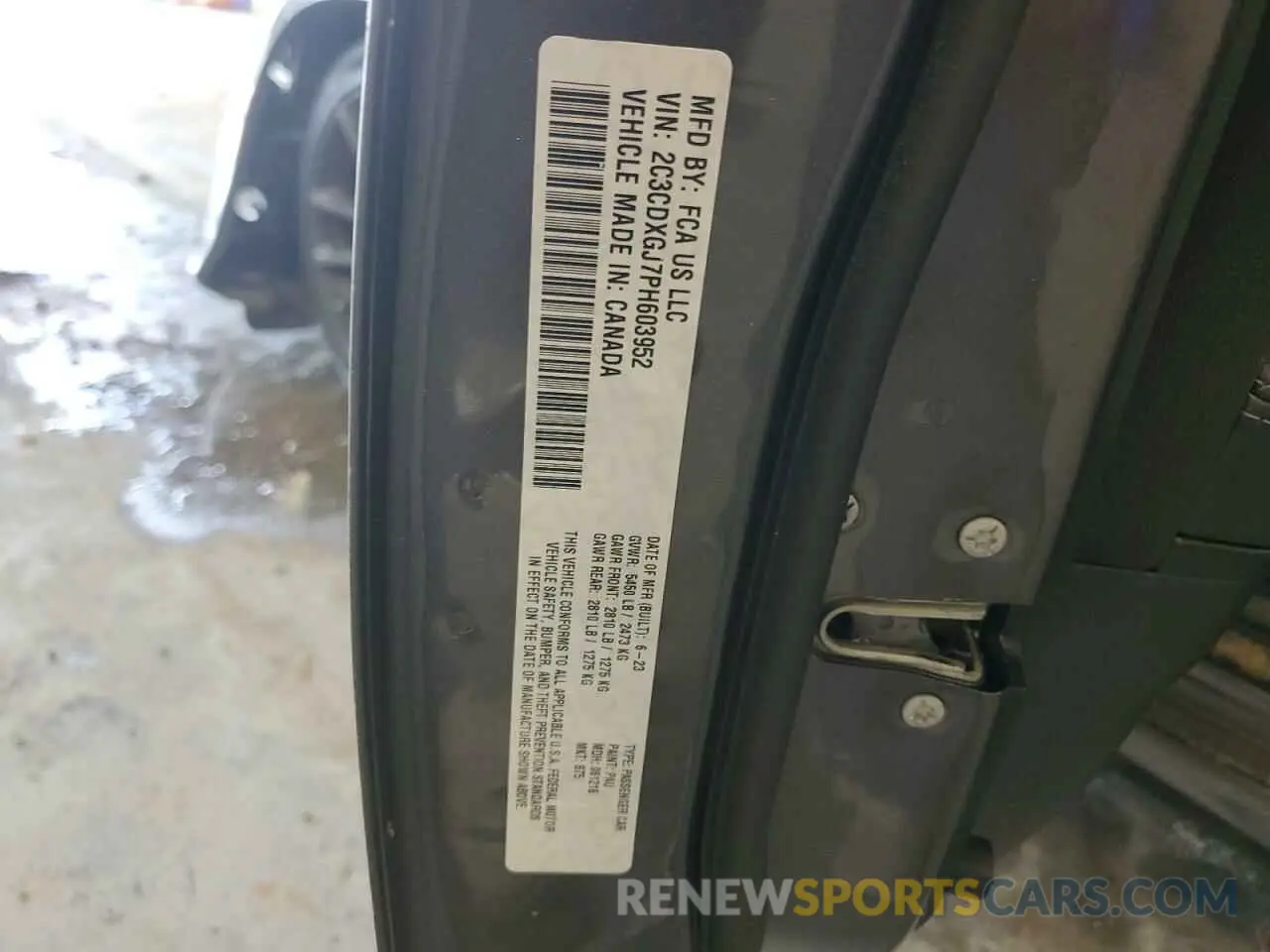 14 Photograph of a damaged car 2C3CDXGJ7PH603952 DODGE CHARGER 2023