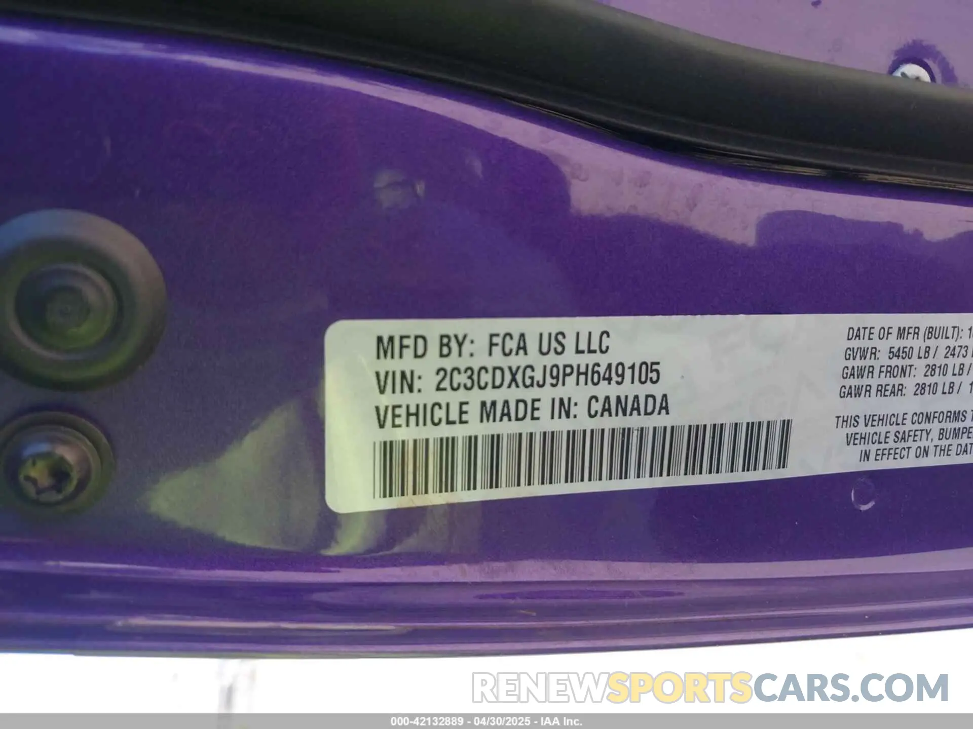 9 Photograph of a damaged car 2C3CDXGJ9PH649105 DODGE CHARGER 2023