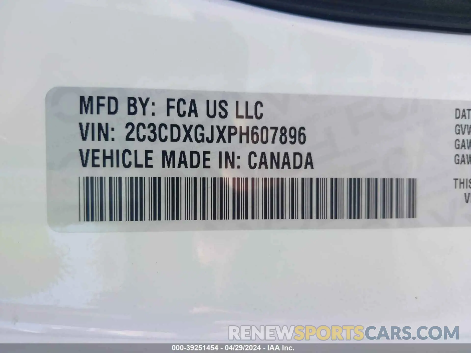 9 Photograph of a damaged car 2C3CDXGJXPH607896 DODGE CHARGER 2023