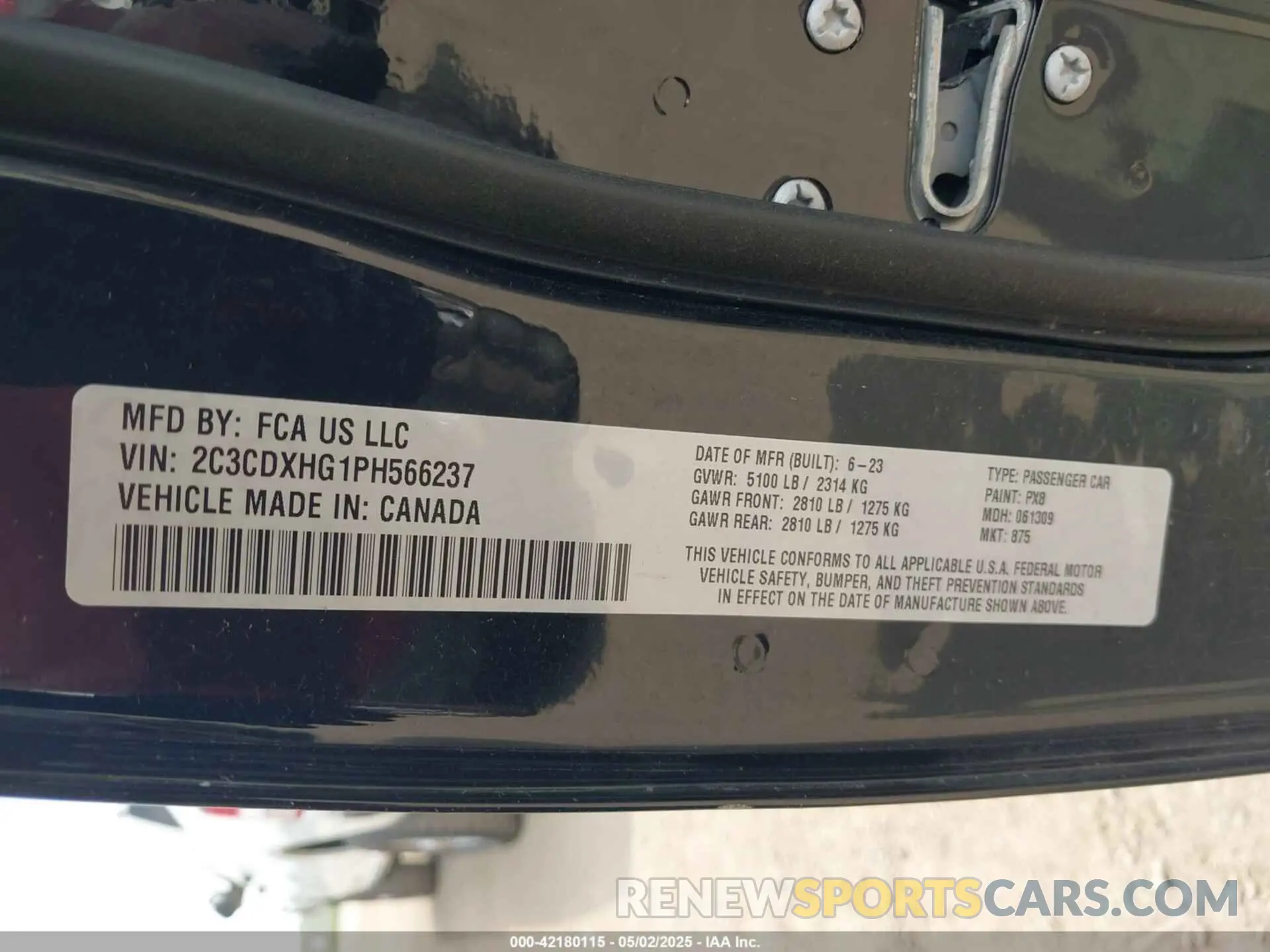 9 Photograph of a damaged car 2C3CDXHG1PH566237 DODGE CHARGER 2023