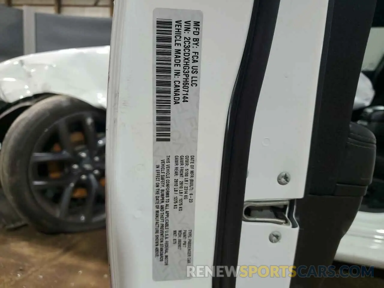 13 Photograph of a damaged car 2C3CDXHG3PH607144 DODGE CHARGER 2023
