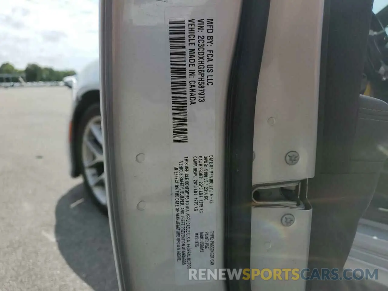 12 Photograph of a damaged car 2C3CDXHG6PH587973 DODGE CHARGER 2023