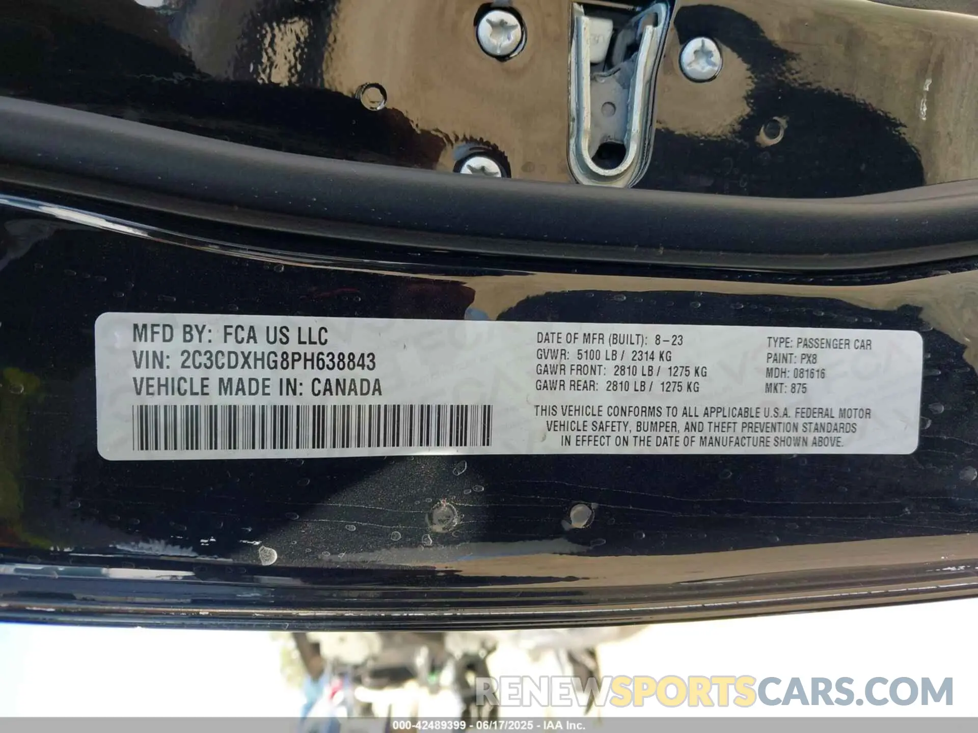 9 Photograph of a damaged car 2C3CDXHG8PH638843 DODGE CHARGER 2023