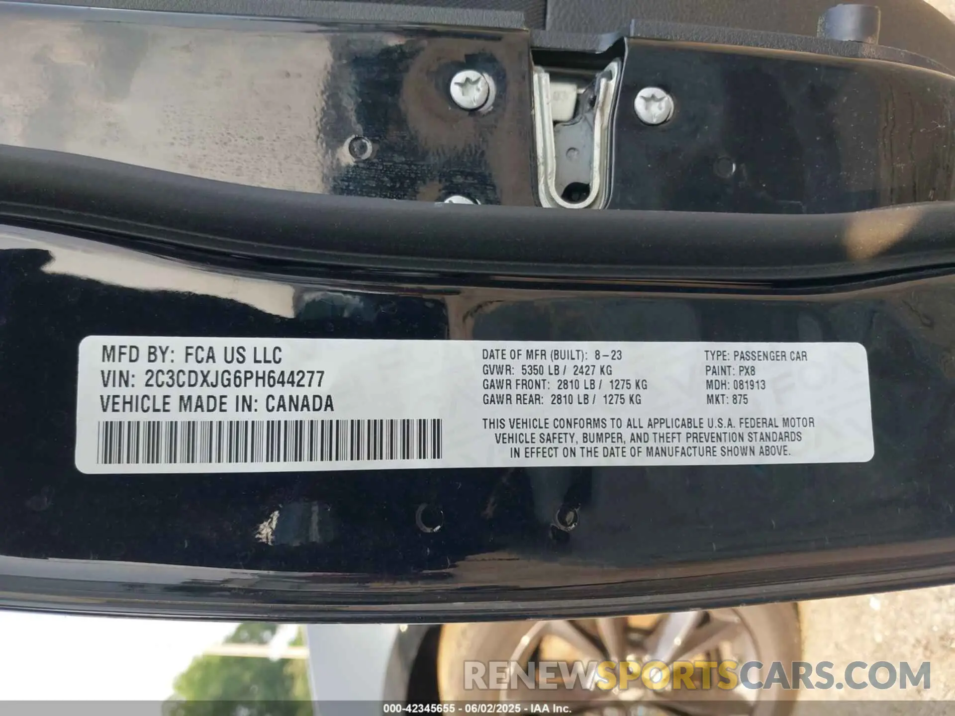 9 Photograph of a damaged car 2C3CDXJG6PH644277 DODGE CHARGER 2023