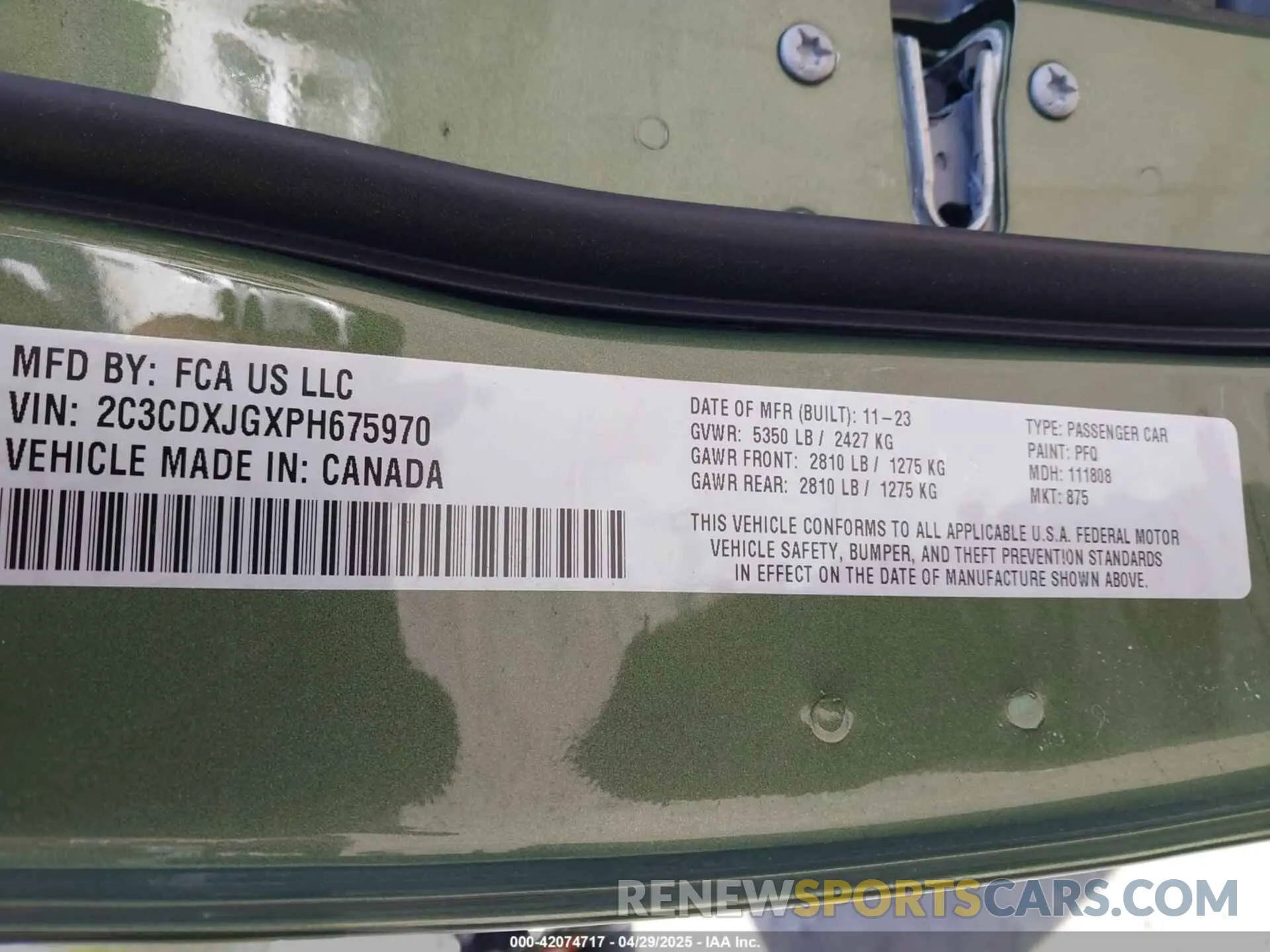 9 Photograph of a damaged car 2C3CDXJGXPH675970 DODGE CHARGER 2023