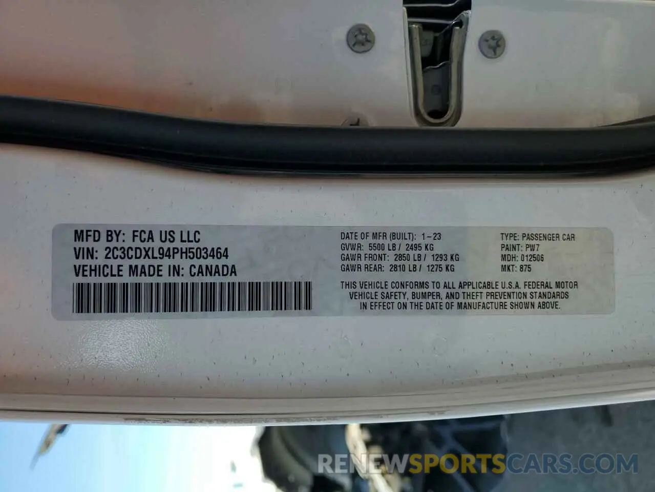 13 Photograph of a damaged car 2C3CDXL94PH503464 DODGE CHARGER 2023