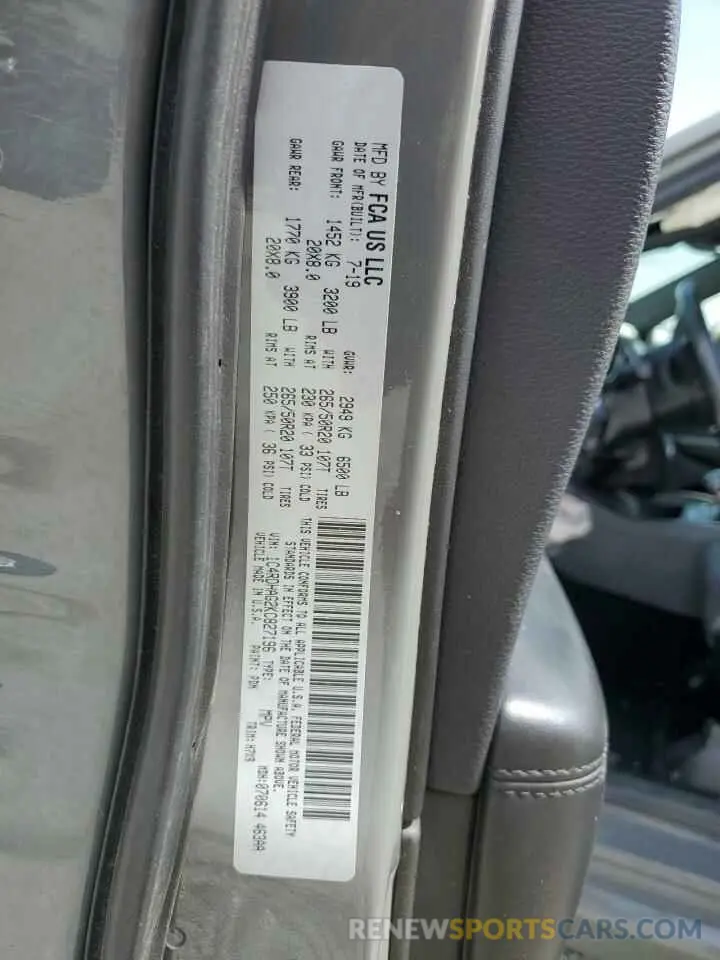 13 Photograph of a damaged car 1C4RDHAG2KC827196 DODGE DURANGO 2019