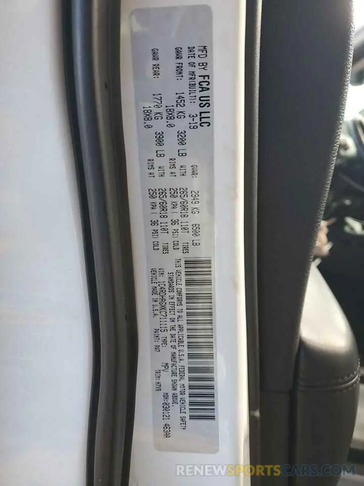 14 Photograph of a damaged car 1C4RDHAGXKC711115 DODGE DURANGO 2019