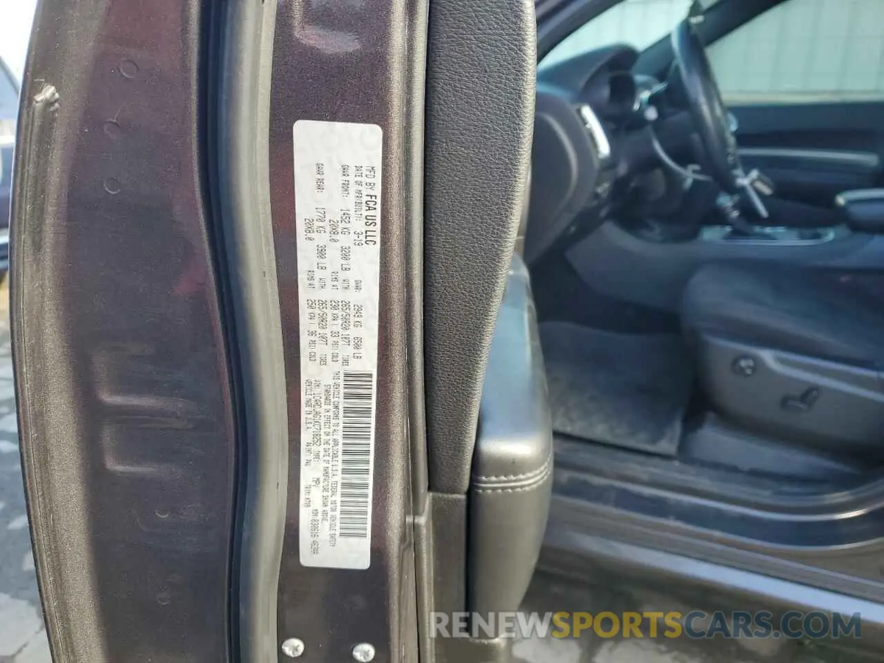 15 Photograph of a damaged car 1C4RDJAG1KC718252 DODGE DURANGO 2019