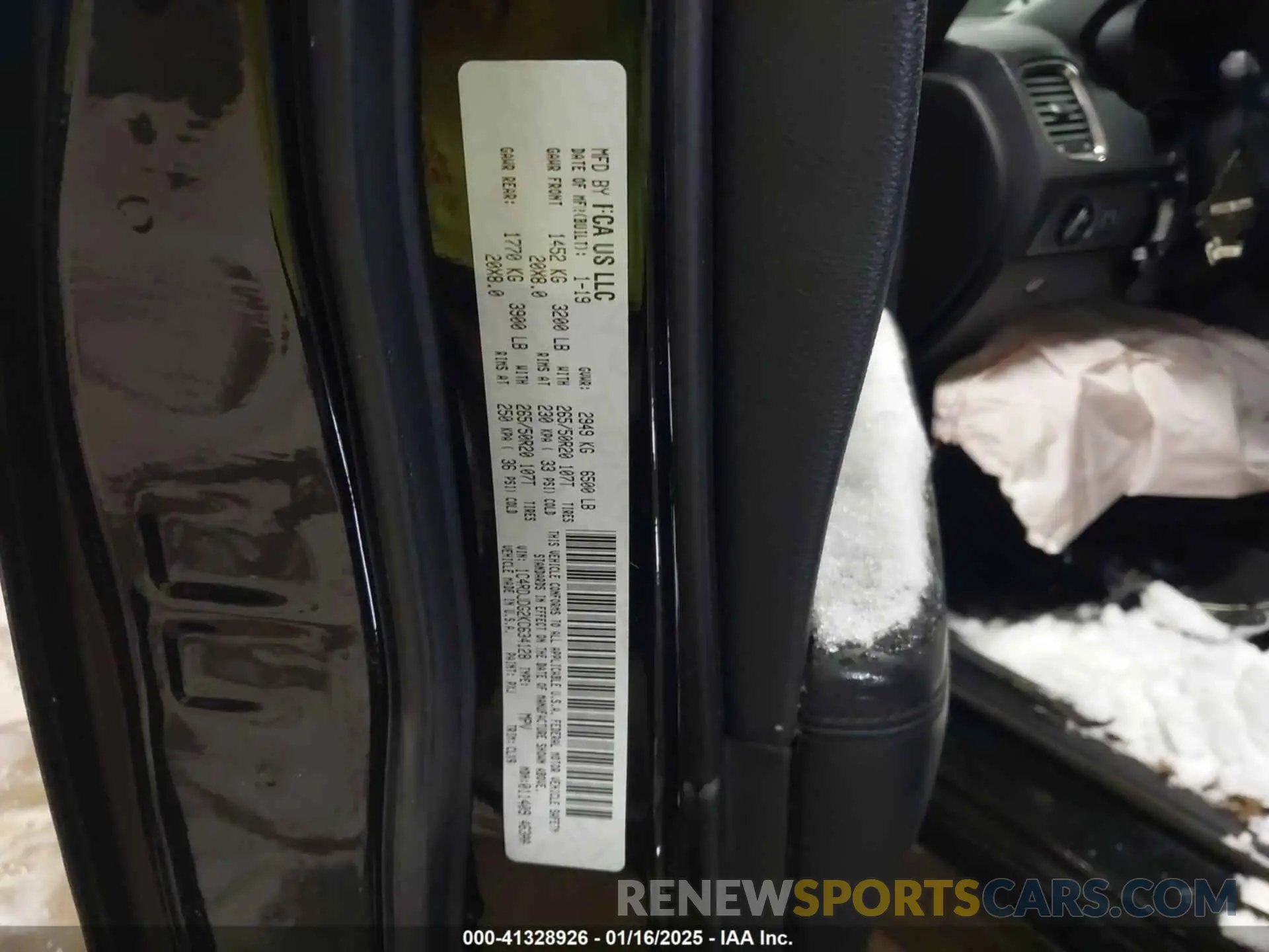 9 Photograph of a damaged car 1C4RDJDG2KC634128 DODGE DURANGO 2019