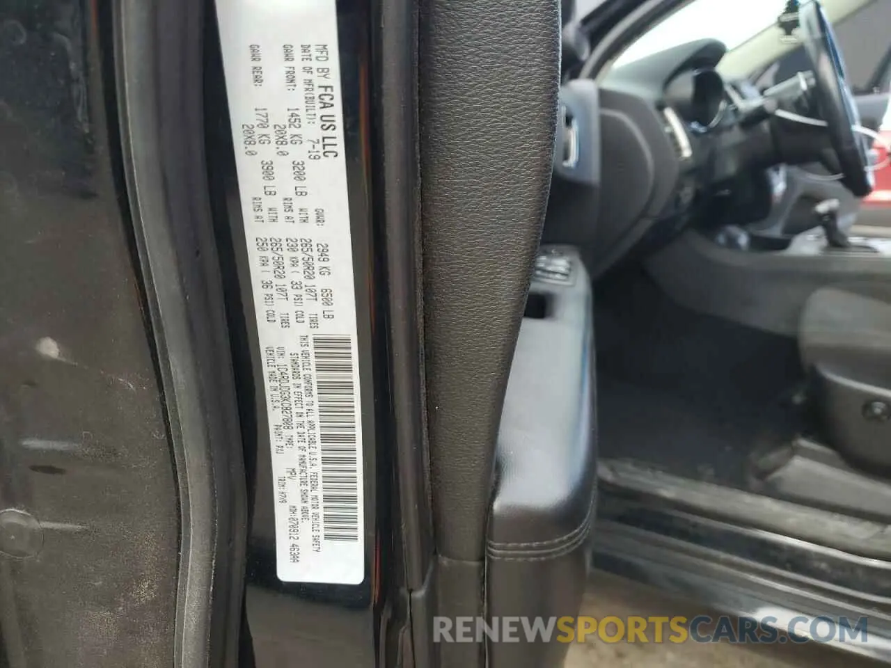 13 Photograph of a damaged car 1C4RDJDG3KC827808 DODGE DURANGO 2019