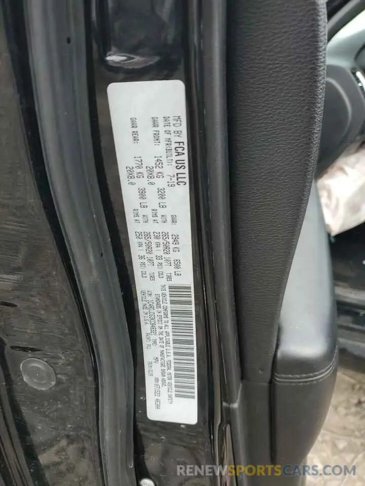 13 Photograph of a damaged car 1C4RDJDG3KC848321 DODGE DURANGO 2019