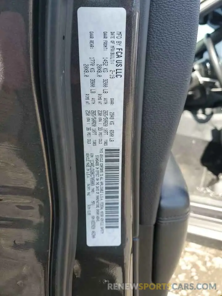 13 Photograph of a damaged car 1C4RDJDG8KC705803 DODGE DURANGO 2019