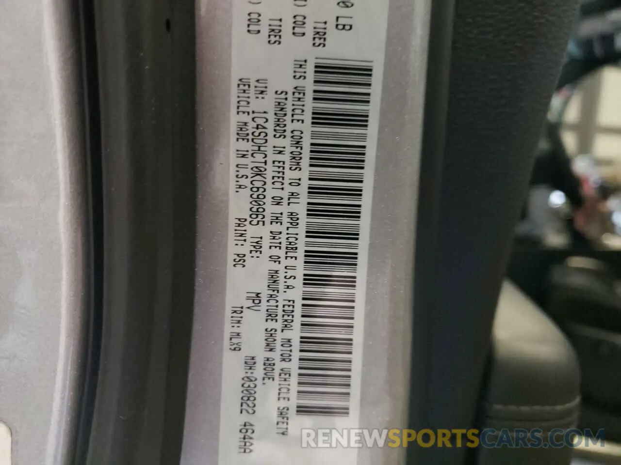 13 Photograph of a damaged car 1C4SDHCT0KC690965 DODGE DURANGO 2019