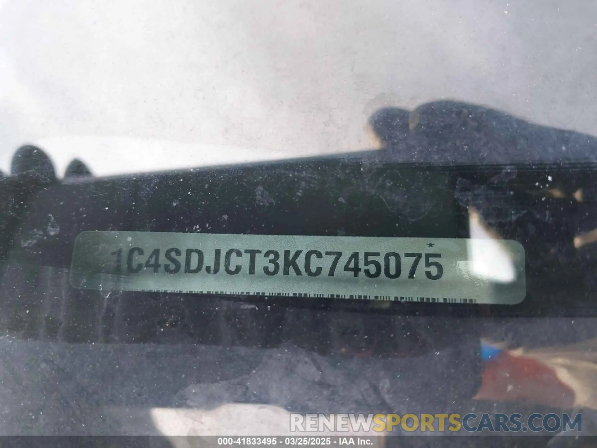 17 Photograph of a damaged car 1C4SDJCT3KC745075 DODGE DURANGO 2019