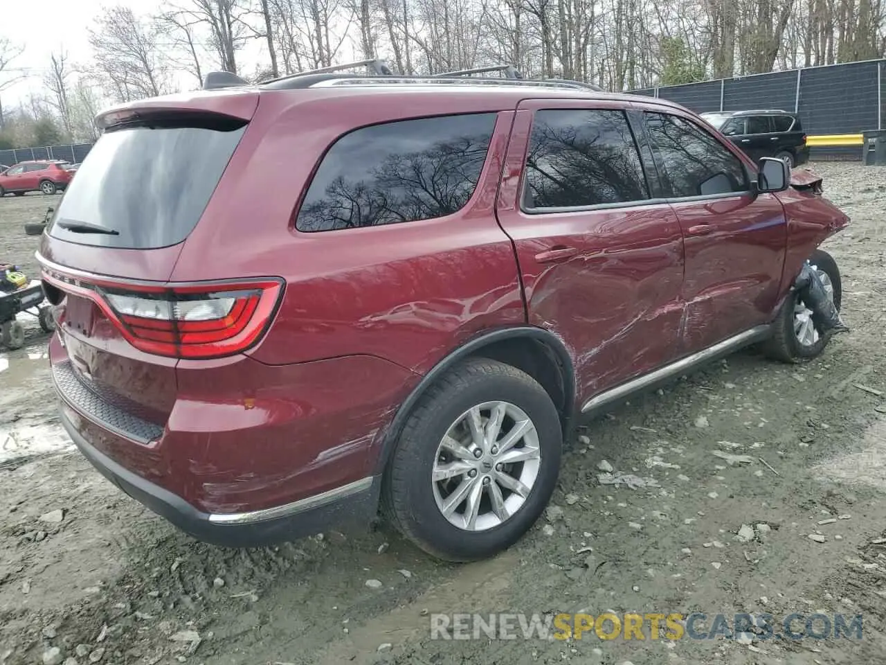 3 Photograph of a damaged car 1C4RDJAG9LC412997 DODGE DURANGO 2020
