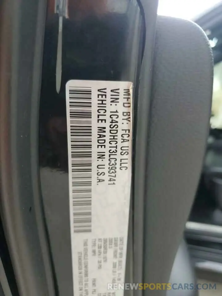 13 Photograph of a damaged car 1C4SDHCT3LC393741 DODGE DURANGO 2020