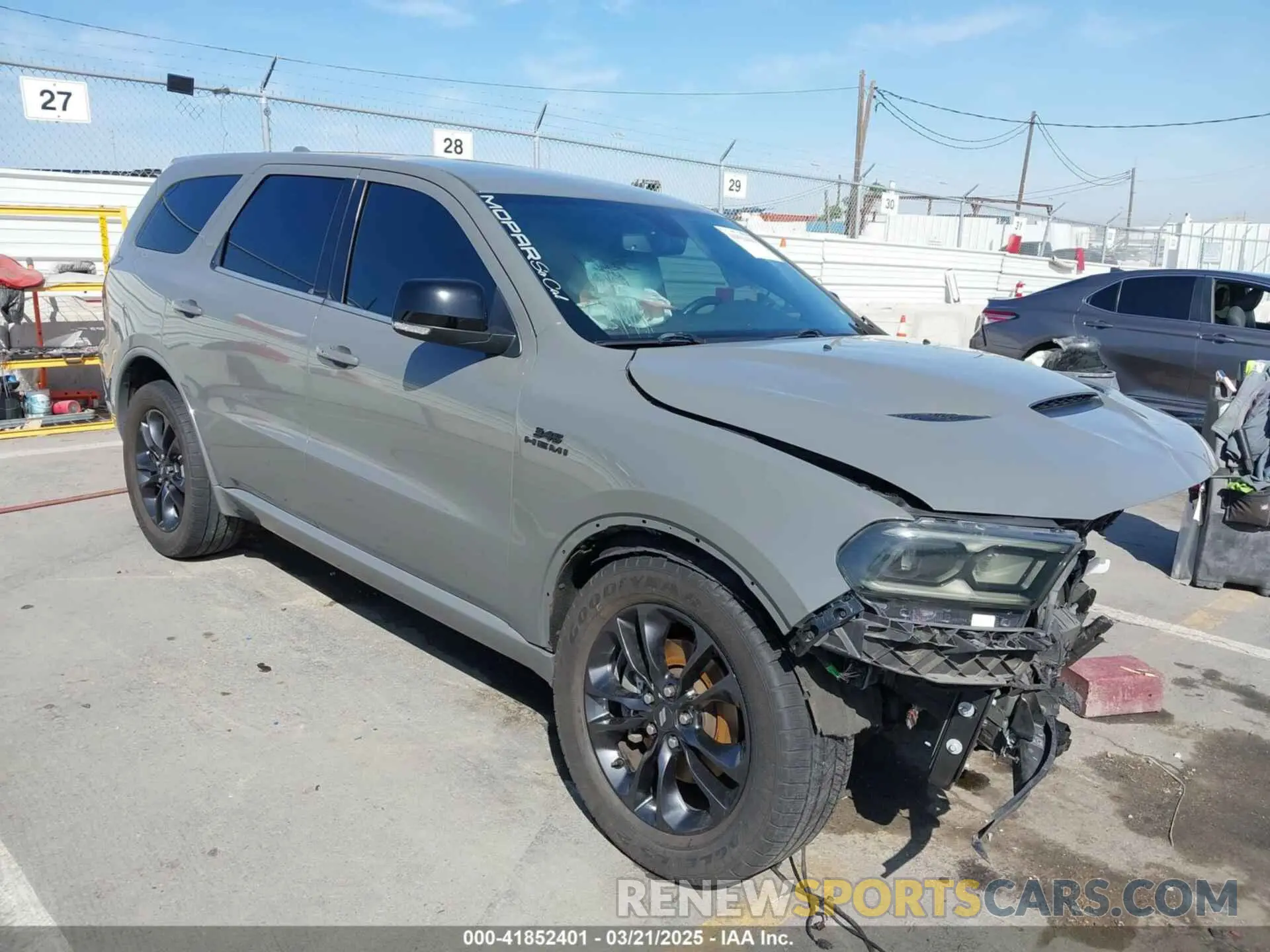 1 Photograph of a damaged car 1C4SDHCT9MC573095 DODGE DURANGO 2021