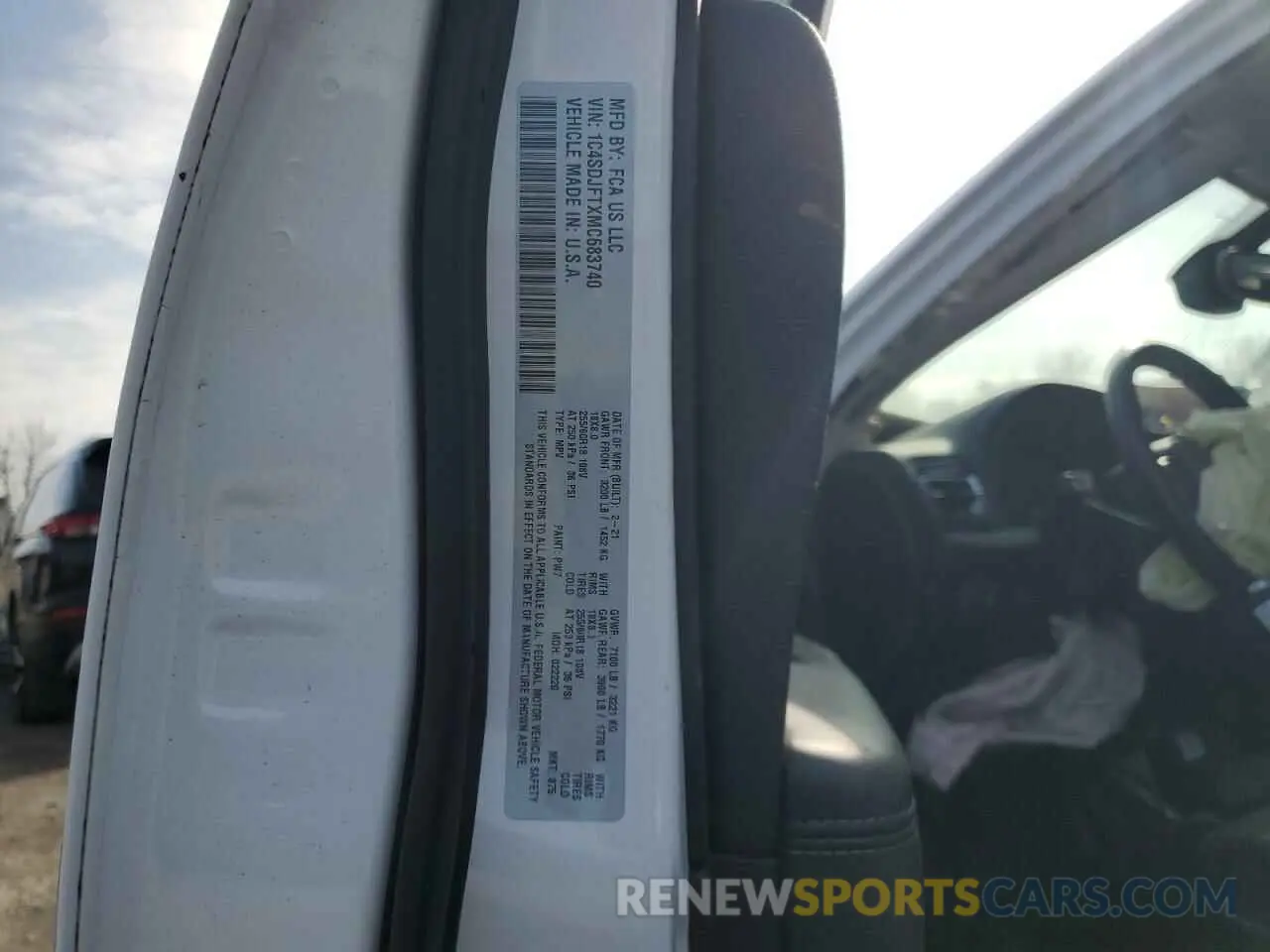 14 Photograph of a damaged car 1C4SDJFTXMC683740 DODGE DURANGO 2021