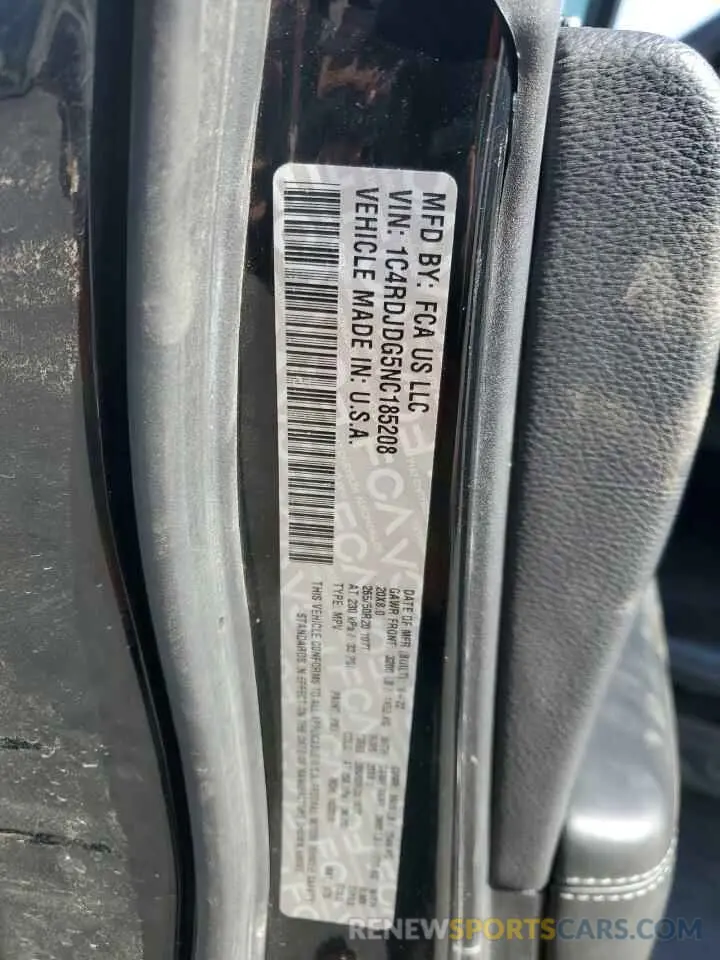 14 Photograph of a damaged car 1C4RDJDG5NC185208 DODGE DURANGO 2022