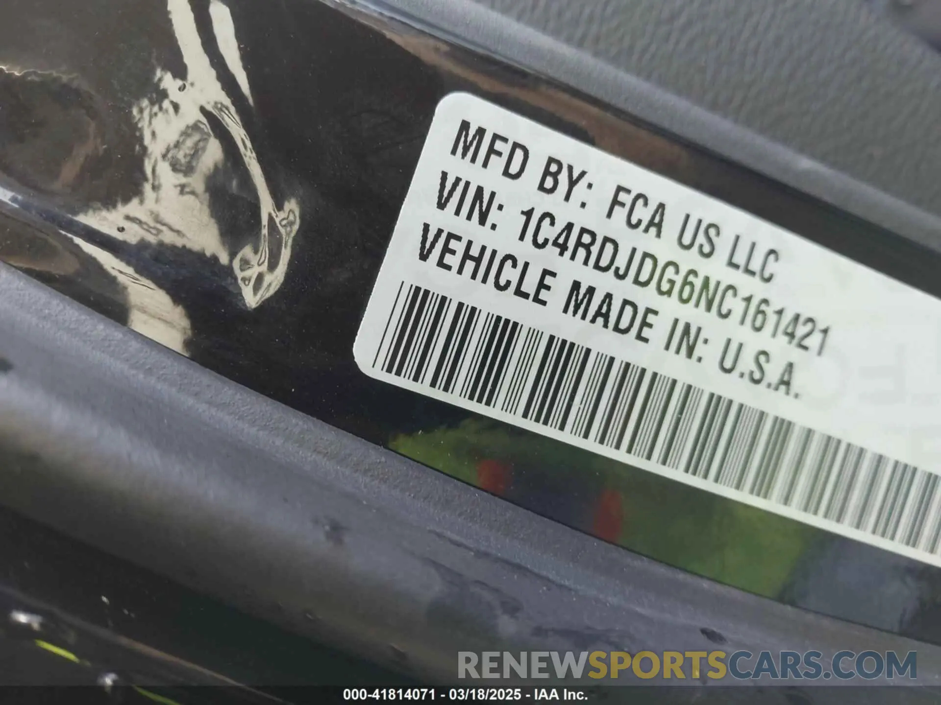 9 Photograph of a damaged car 1C4RDJDG6NC161421 DODGE DURANGO 2022