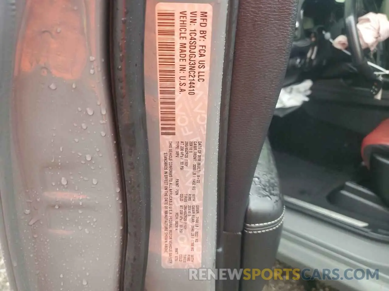 13 Photograph of a damaged car 1C4SDJGJ3NC214410 DODGE DURANGO 2022
