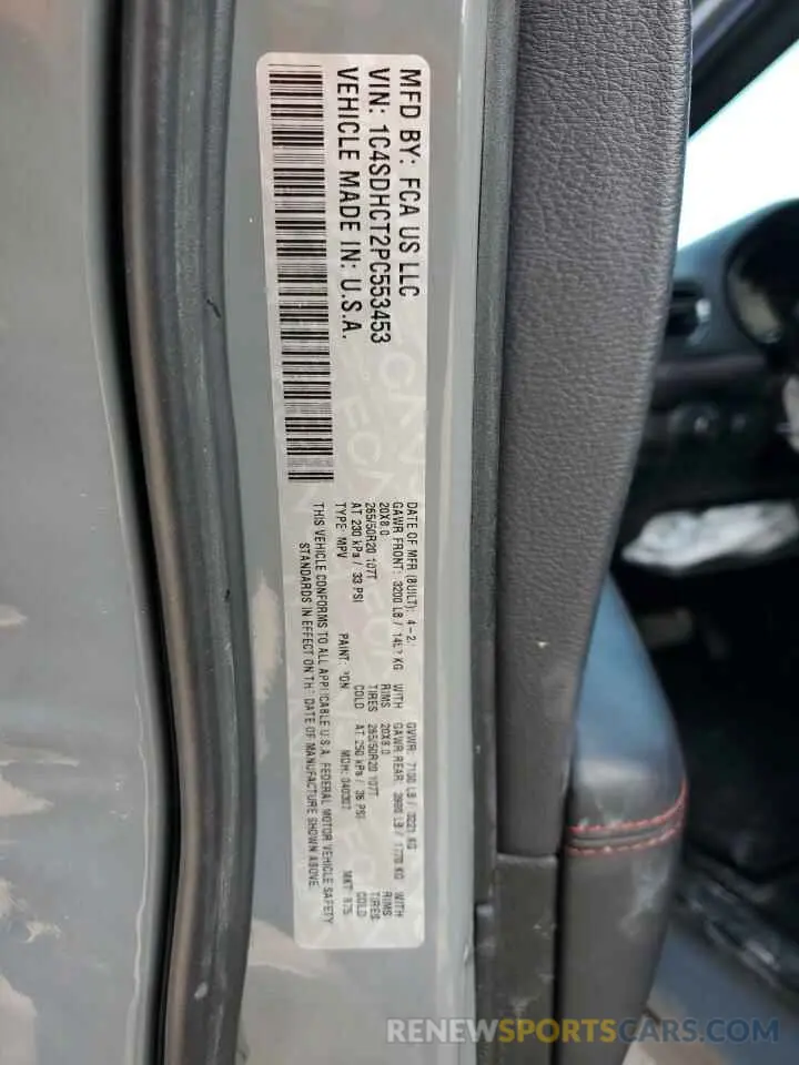 14 Photograph of a damaged car 1C4SDHCT2PC553453 DODGE DURANGO 2023