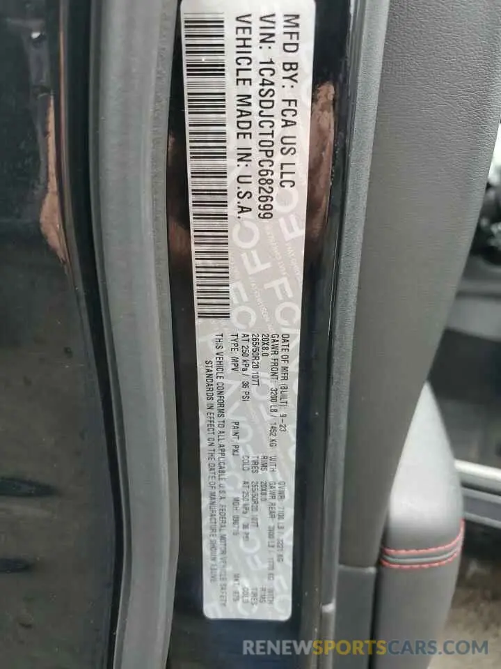 13 Photograph of a damaged car 1C4SDJCT0PC682699 DODGE DURANGO 2023