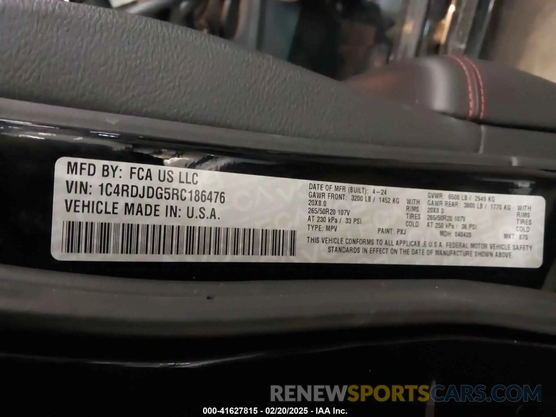 9 Photograph of a damaged car 1C4RDJDG5RC186476 DODGE DURANGO 2024