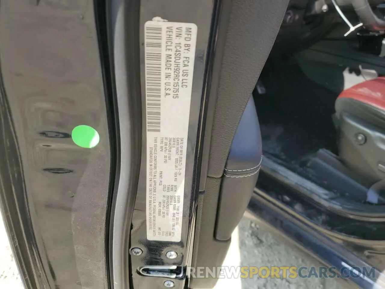 15 Photograph of a damaged car 1C4SDJH92RC157515 DODGE DURANGO 2024