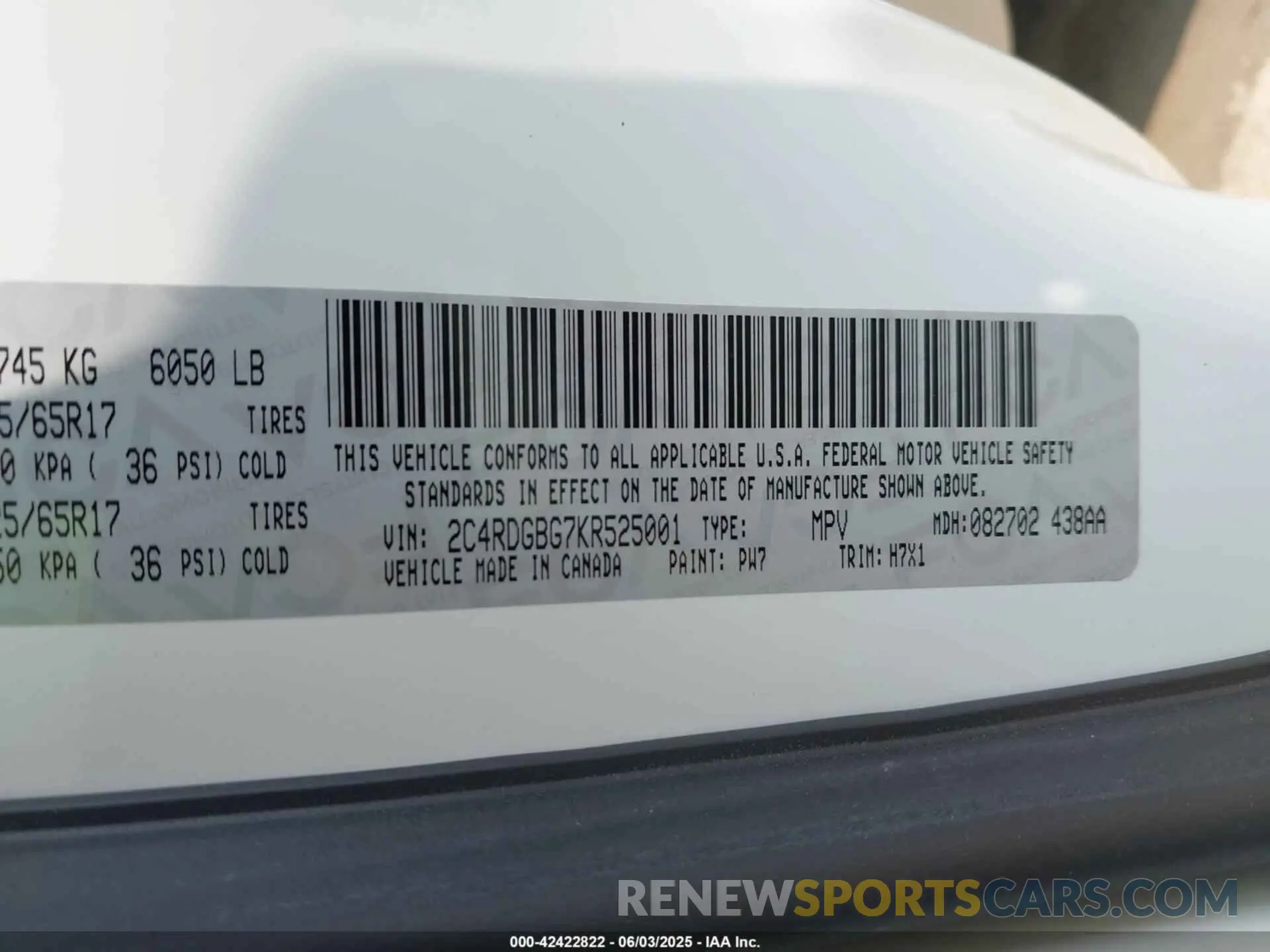 9 Photograph of a damaged car 2C4RDGBG7KR525001 DODGE GRAND CARAVAN 2019