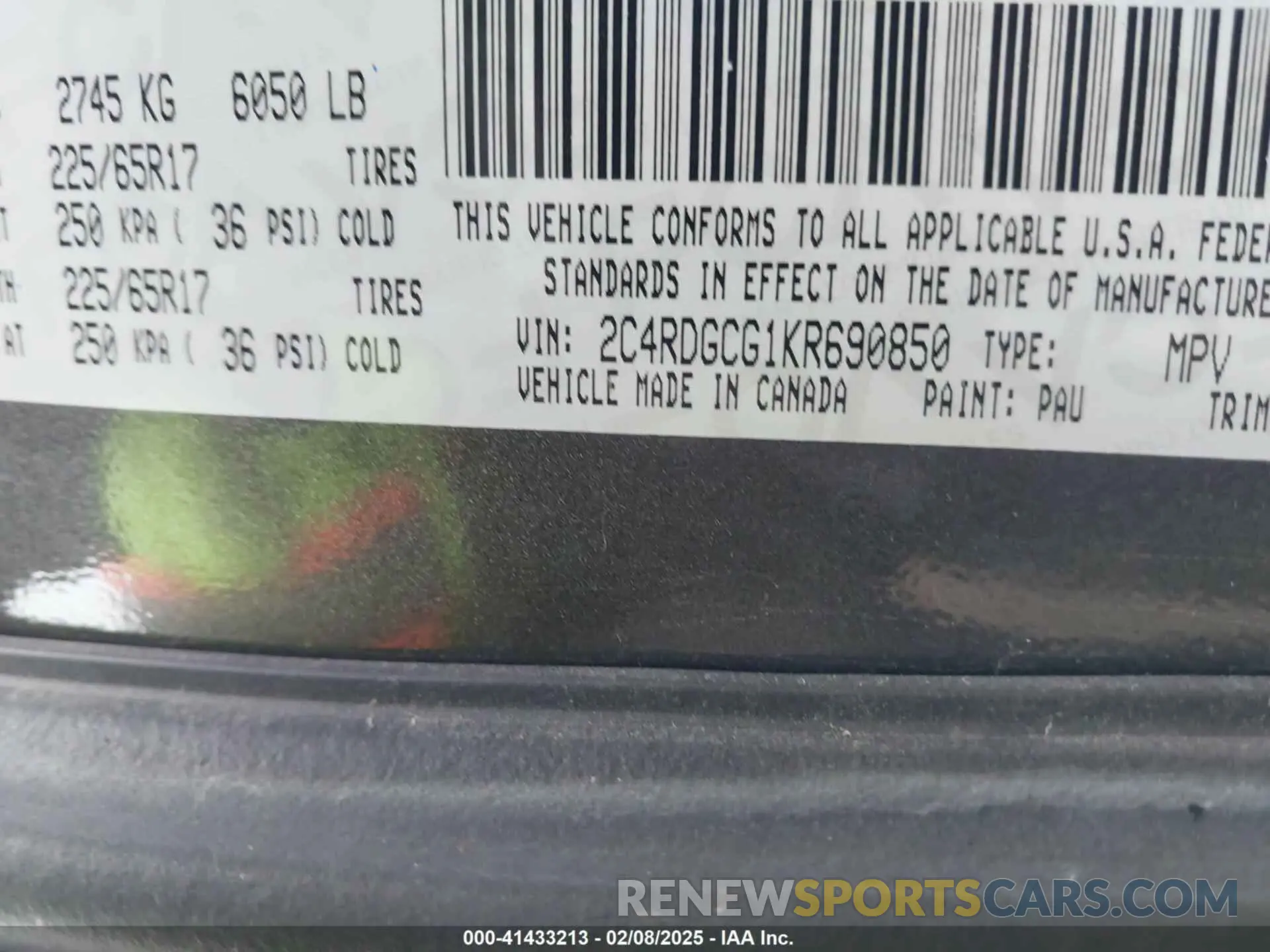 9 Photograph of a damaged car 2C4RDGCG1KR690850 DODGE GRAND CARAVAN 2019