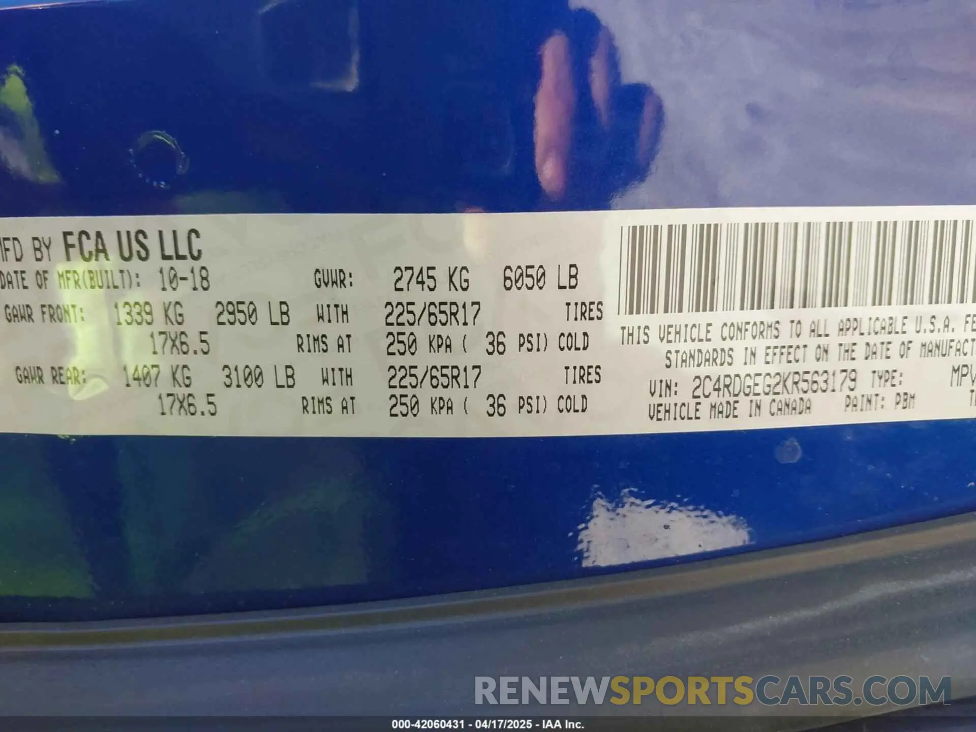 9 Photograph of a damaged car 2C4RDGEG2KR563179 DODGE GRAND CARAVAN 2019