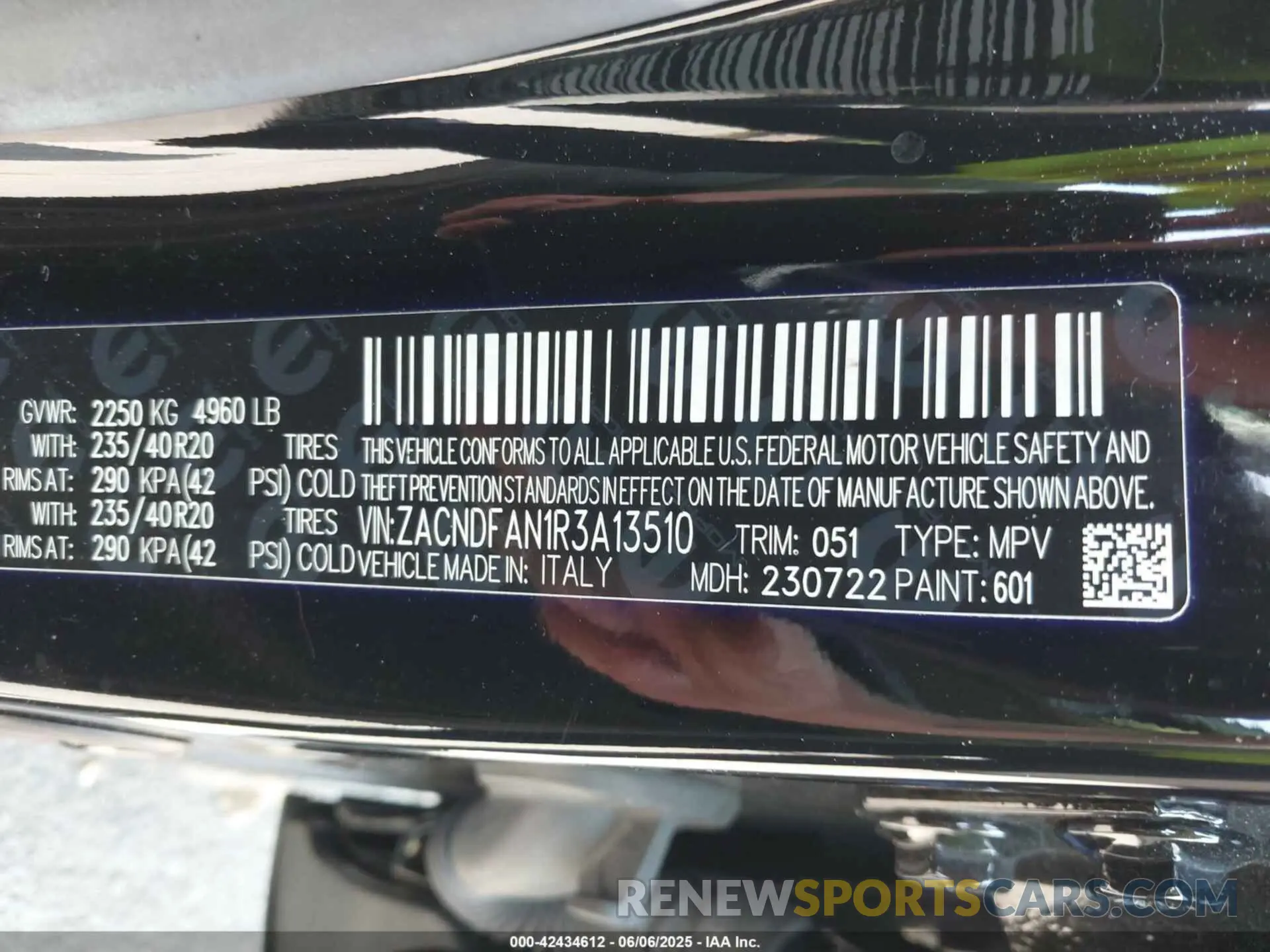 9 Photograph of a damaged car ZACNDFAN1R3A13510 DODGE HORNET 2024