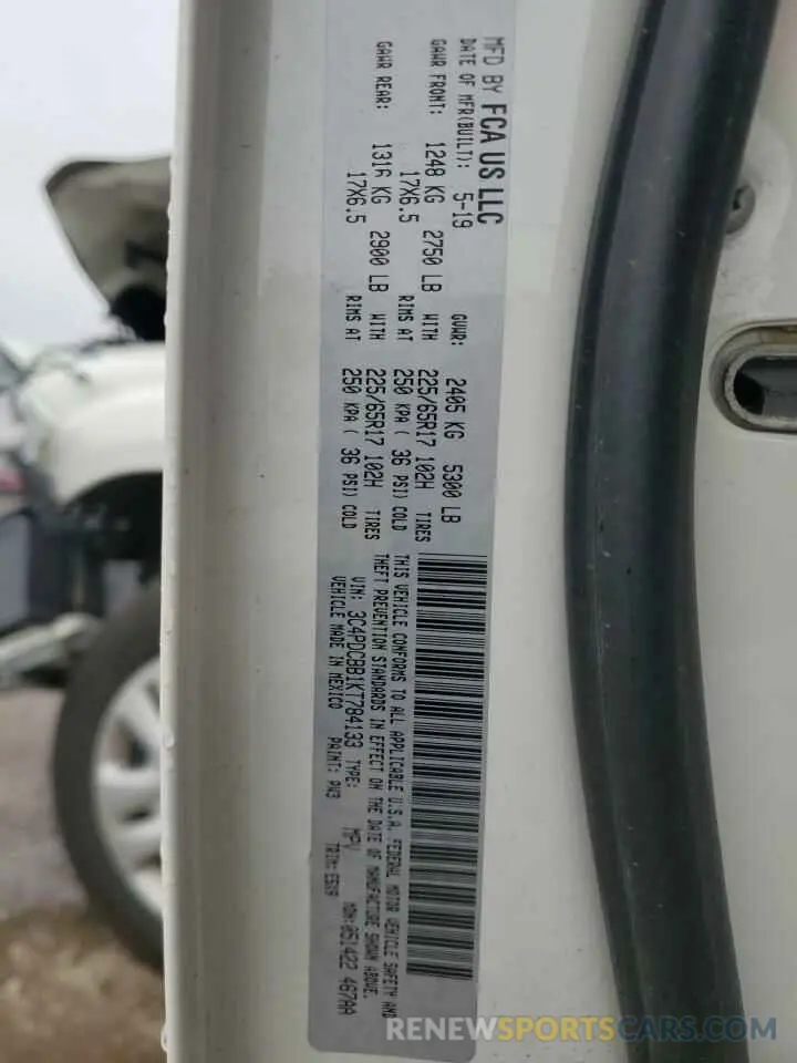 13 Photograph of a damaged car 3C4PDCBB1KT784133 DODGE JOURNEY 2019
