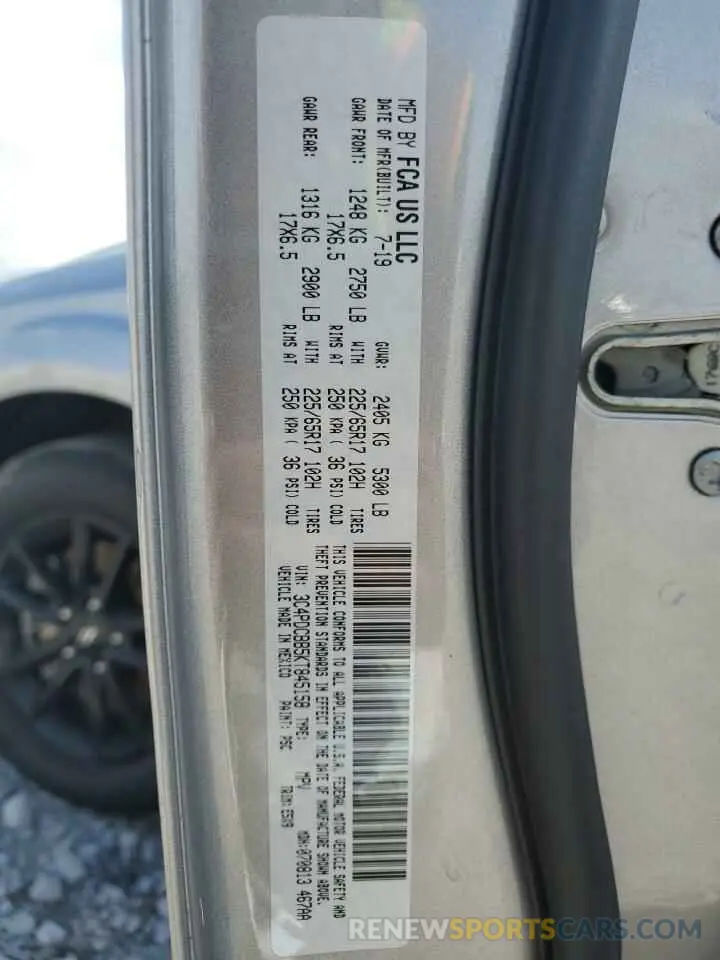 13 Photograph of a damaged car 3C4PDCBB5KT845158 DODGE JOURNEY 2019